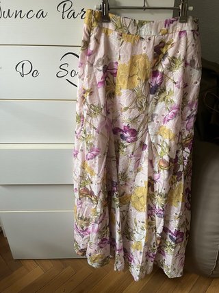 Falda larga floral multicolor