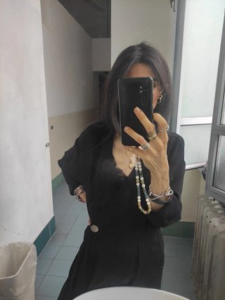 Mango Vestito Elegante Marrone