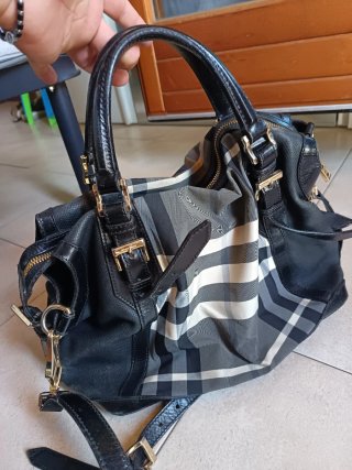 Borsa Burberry in pelle e tessuto