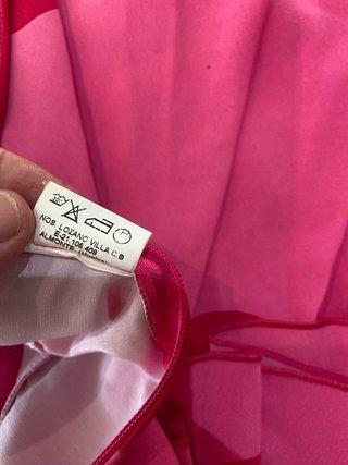 241 Traje de flamenca rosa lunares rojos