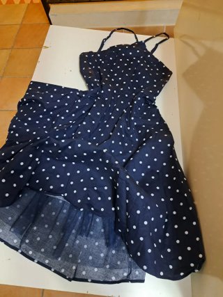 Vestido fiesta azul lunares Fórmula Joven Talla 40