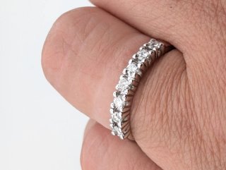 Anillo Oro 18k Blanco Diamantes