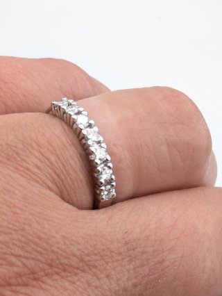 Anillo Oro 18k Blanco Diamantes