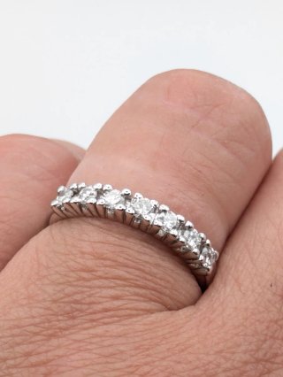 Anillo Oro 18k Blanco Diamantes