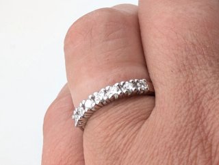 Anillo Oro 18k Blanco Diamantes