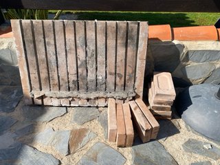Chimenea de obra piedra y madera