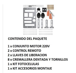 MOTOR PUERTA CORREDERA GARAGE