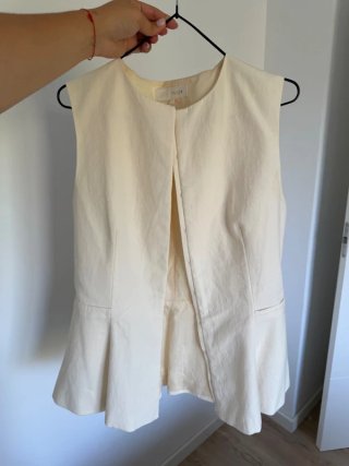 Chaleco Zara Lino Volante Talla Única