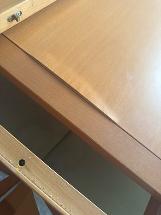 Mesa comedor madera y cristal extensibl + 4 sillas