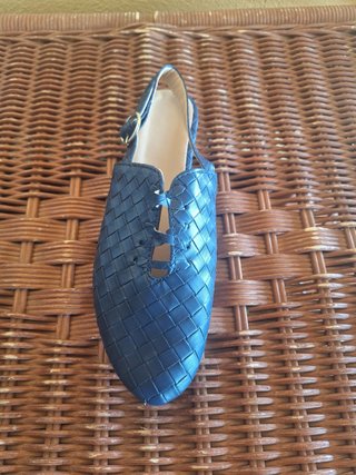 Zapatos planos trenzados mujer azul