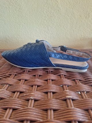 Zapatos planos trenzados mujer azul