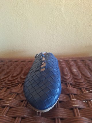 Zapatos planos trenzados mujer azul