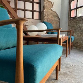 Conjunto de sillones y mesa vintage Mid Century