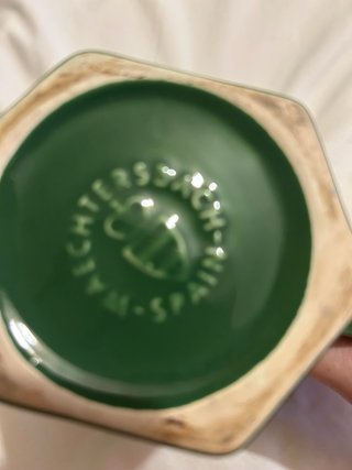 Jarrón Vintage Verde Cerámica
