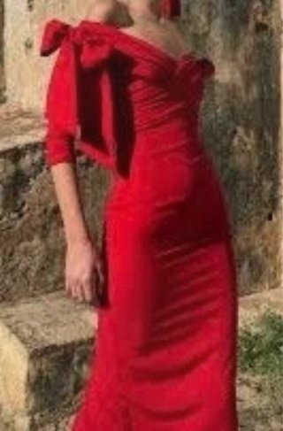 Vestido Rojo Fiesta Invitada