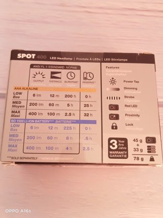 Linterna frontal Black Diamond Spot 400 lúmenes