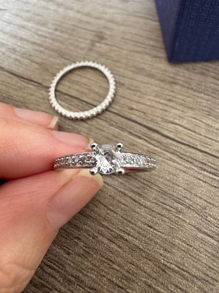 Conjunto Anillos Swarovski Plata