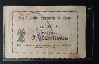 Motril (Billete local Guerra Civil) 5 Céntimos