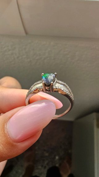 Anillo Plata de Ley Ammolita Multicolor