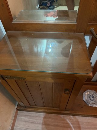 Recibidor madera espejo perchero armario