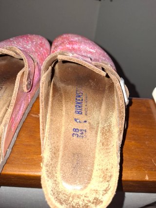 Birkenstock Boston custom Tg 38 Rosa Paint Splatte