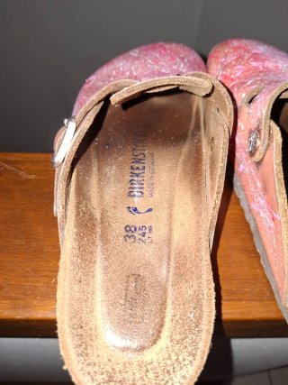 Birkenstock Boston custom Tg 38 Rosa Paint Splatte