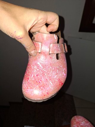 Birkenstock Boston custom Tg 38 Rosa Paint Splatte