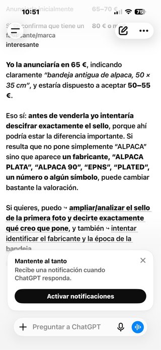 Bandeja ovalada de plata