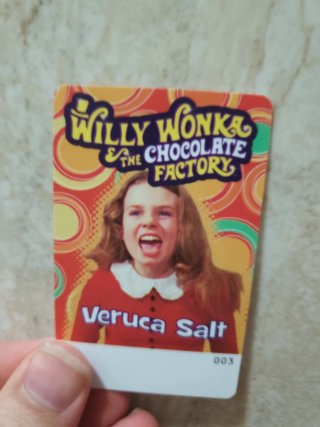 Tarjeta Willy Wonka y la Fábrica de Chocolate