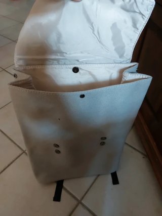 Zaino Mondadori tela beige e nero