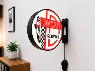 Cartel Luminoso LED Ducati Service Doble Cara