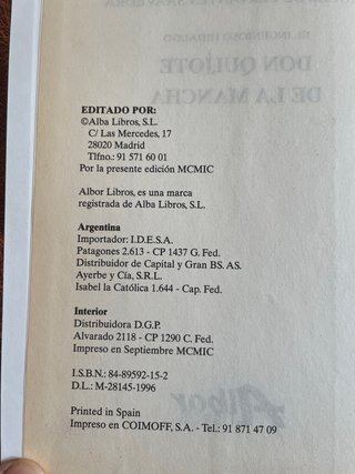 El Ingenioso Hidalgo Don Quijote de la Mancha