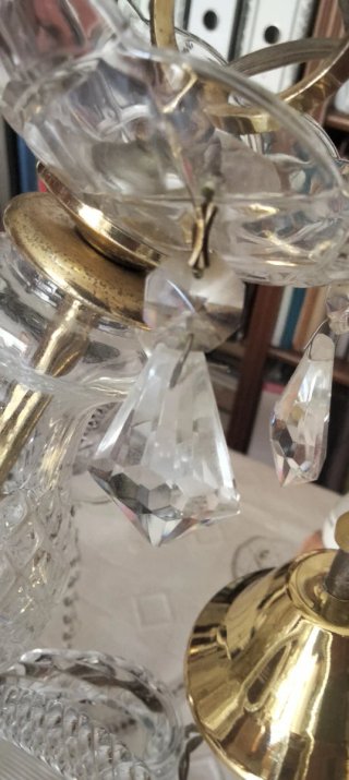Lámpara de araña cristal clásica dorada