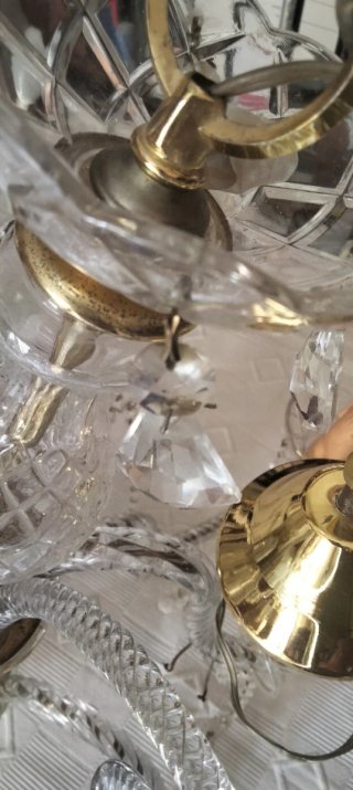 Lámpara de araña cristal clásica dorada