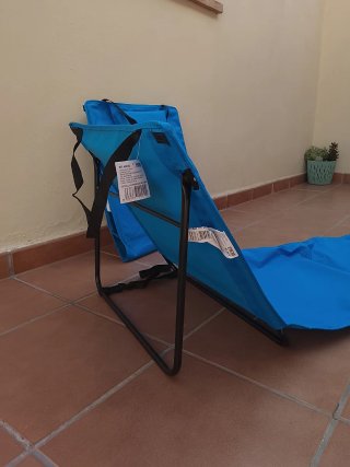 Hamaca de playa azul plegable