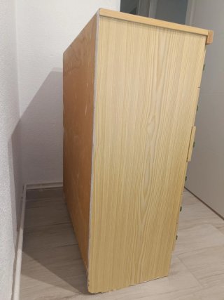 Cómoda de madera beige/verde