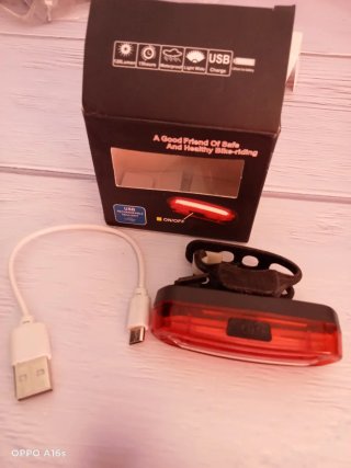 Luz trasera LED USB recargable bicicleta