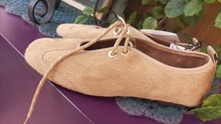 Bailarinas Piel Pelo Beige