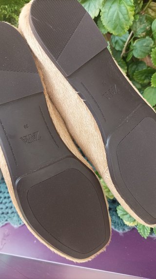 Bailarinas Piel Pelo Beige