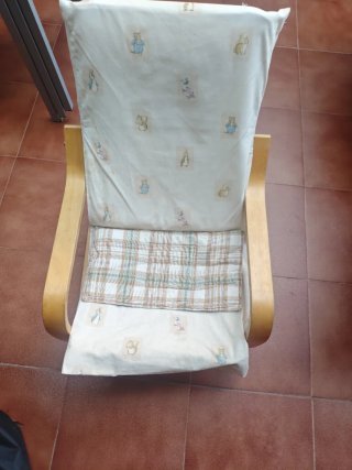 Mecedora infantil madera y tela