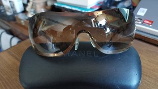 Occhiali da sole vintage Chanel marrone/oro