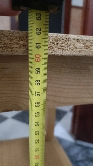 Mesa auxiliar madera y cristal (mesa camilla)