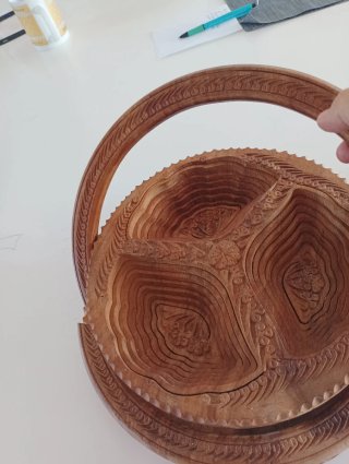Bandeja decorativa de madera plegable