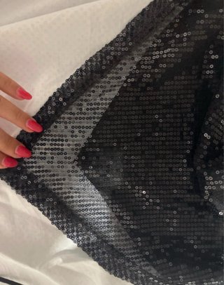 Top paillettes nero con lacci