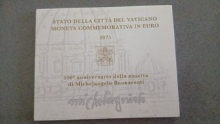 2 € commemorativo Vaticano 2025 Michelangelo UNC