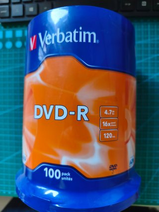 Tarrina 100 DVDs -R Verbatim 4.7GB 16x