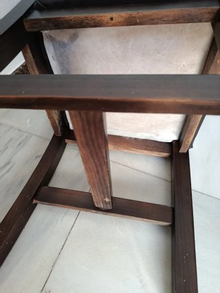 Sillas de comedor de madera y cuero, 6 sillas