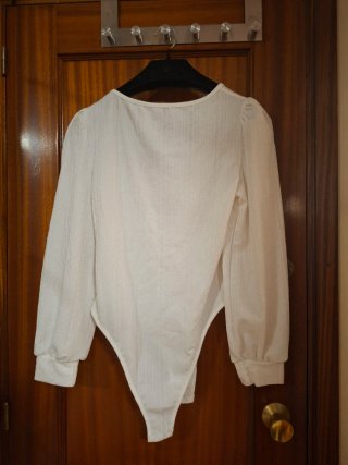 Body manga larga blanco