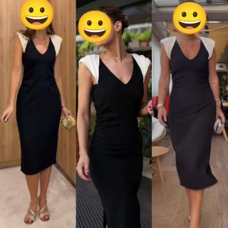 Vestido Zara Midi Combinado con Hombreras