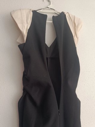 Vestido Zara Midi Combinado con Hombreras
